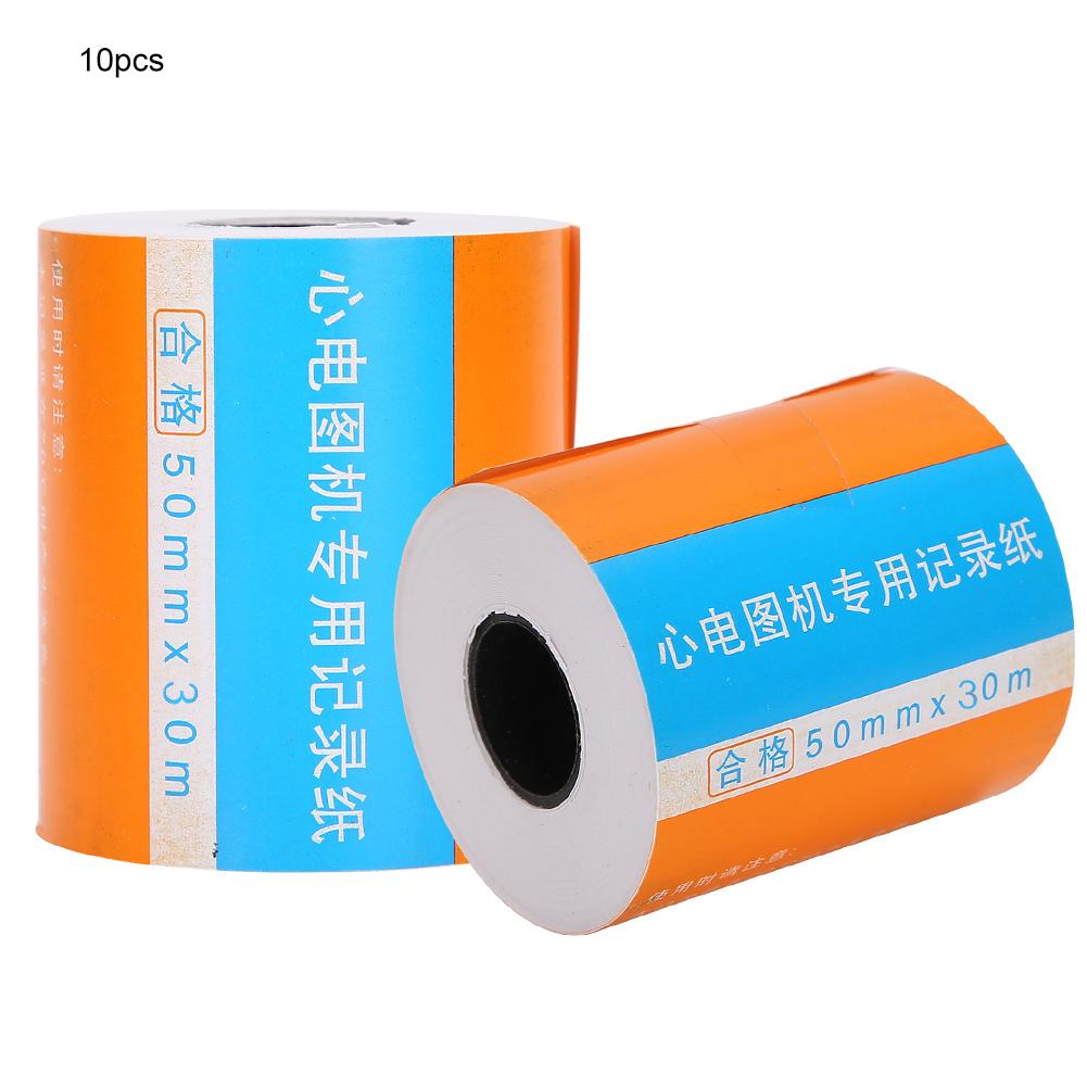 

10 шт. Термобумага для электрокардиографа, бумага для печати на электрокардиографе, 50 мм x 30 м