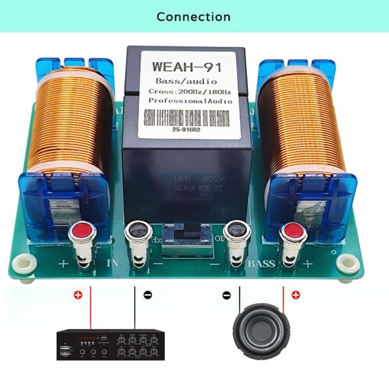 1000/2500W Bass Speaker 180/200Hz Subwoofer Frequency Divider Hifi Stereo DIY Woofer Crossover Filter Loudspeaker