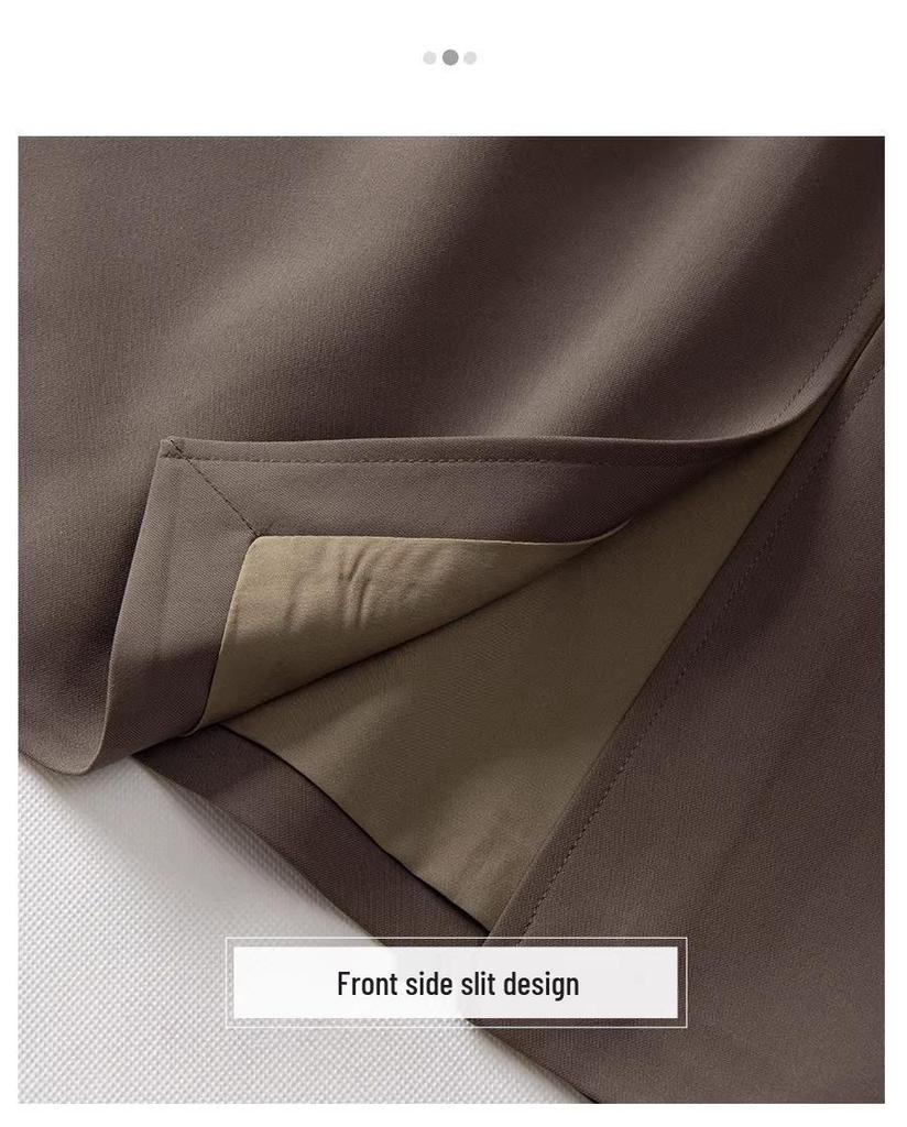 Elegant & Versatile Irregular Slit Midi Skirt for Women - Spring/Summer 2025