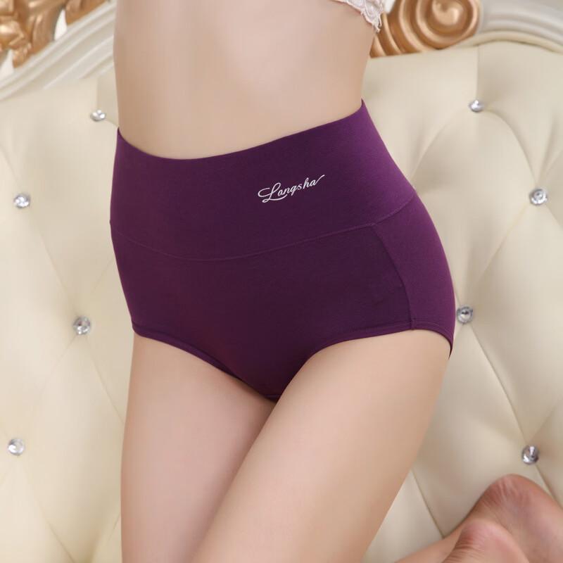 LangSha Women s Cotton High-Waist Tummy Control Briefs (2-Pack) M