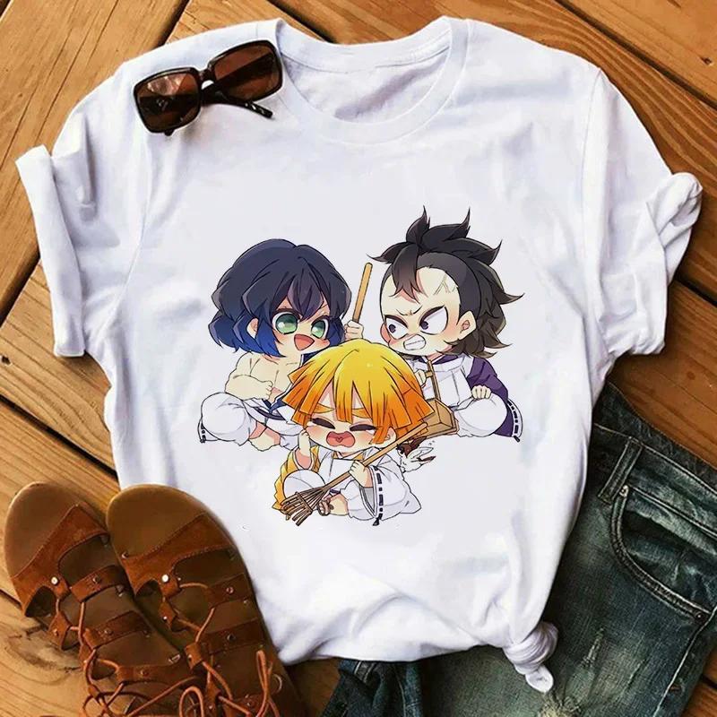 Kimetsu No Yaiba Kamado Nezuko Tričko s grafickým potiskem Ženy Harajuku Estetické bílé topy Tričko 2021 Dámské tričko japonského stylu