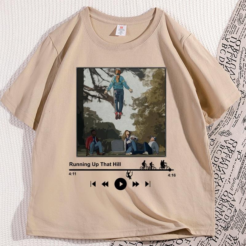 

Running Up That Hill Max TShirt Men Women Max Mayfield Tee Cascual Cotton Short Sleeve The Upside Down Tshirt TV Series Clothes 3XL
