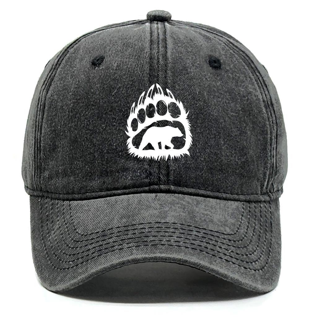 White Bear Paws Print Adjustable Baseball Hat Take Care Of Bears Cotton Caps For Woman Vintage-Inspired Simple Snapback Sun Hat
