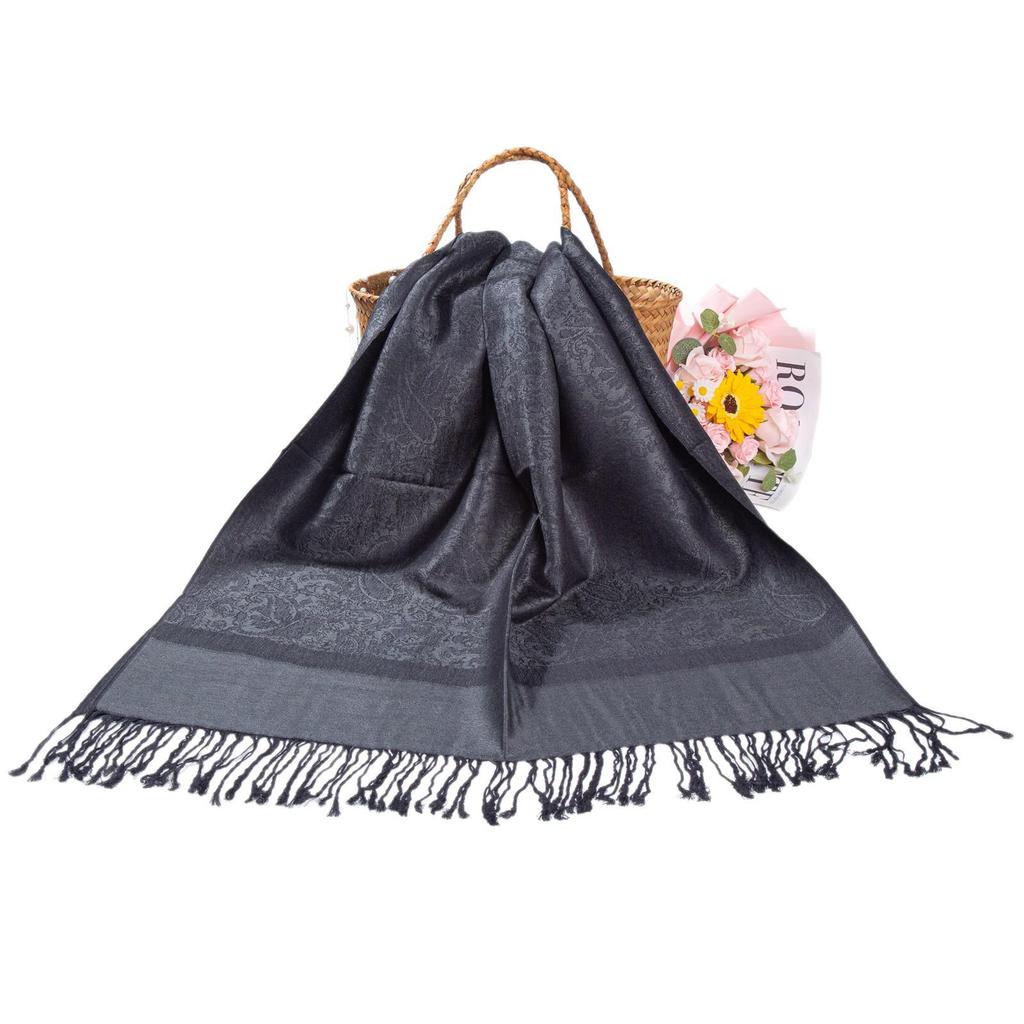 Ethnisch Stil Paisley Pashmina Hijab Schal mit Jacquard und Quasten