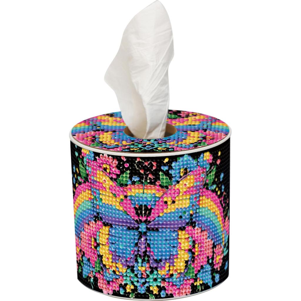 5D DIY Diamond Art Rhinestones Decorative Tissue Box Full Drill Crystal Mosaic Tissue Holder for Home Car Desk Decoration Craft