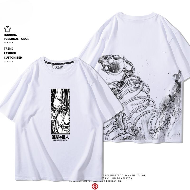 Summer 100% Cotton T-shirt Attack Giant Wings of Freedom Clothing Sergeant Alan Mikasa Around Short-sleeved Men