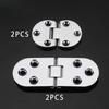 2Pcs Flip Hinges Round Edge Replace Zinc Alloy 180 Degree Cabinet Folding Table