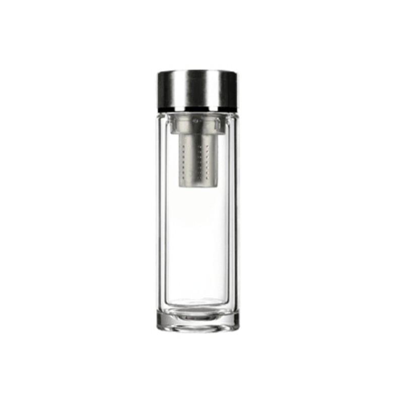 Louis Fiss GQS-5005 Double-Wall Glass Tea Infuser Bottle