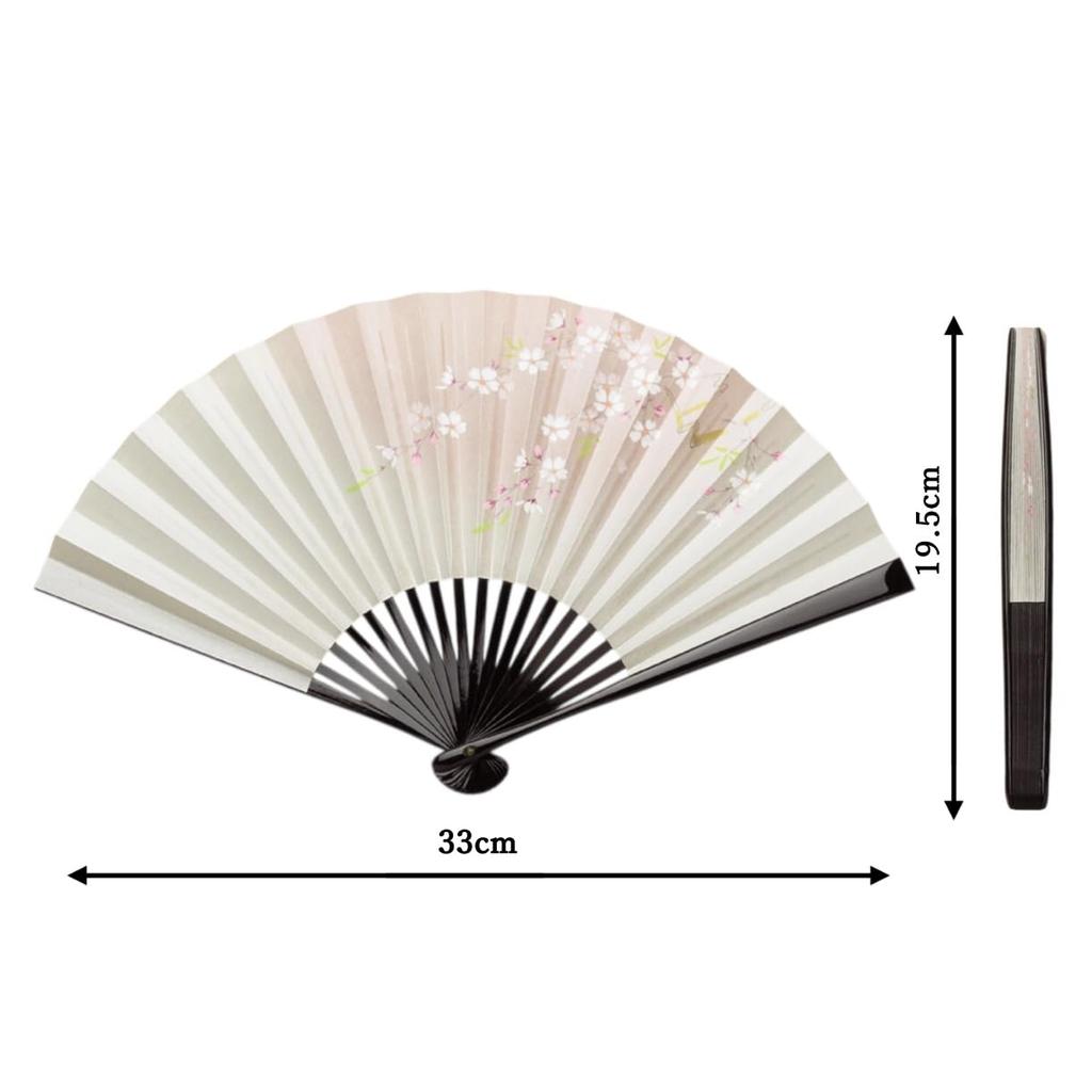 Sakura made in for A traditional Japanese pattern paper handcrafted by Perfect for personal as a or x 33cm when Kyoto-style fan, design, hand-painted,
