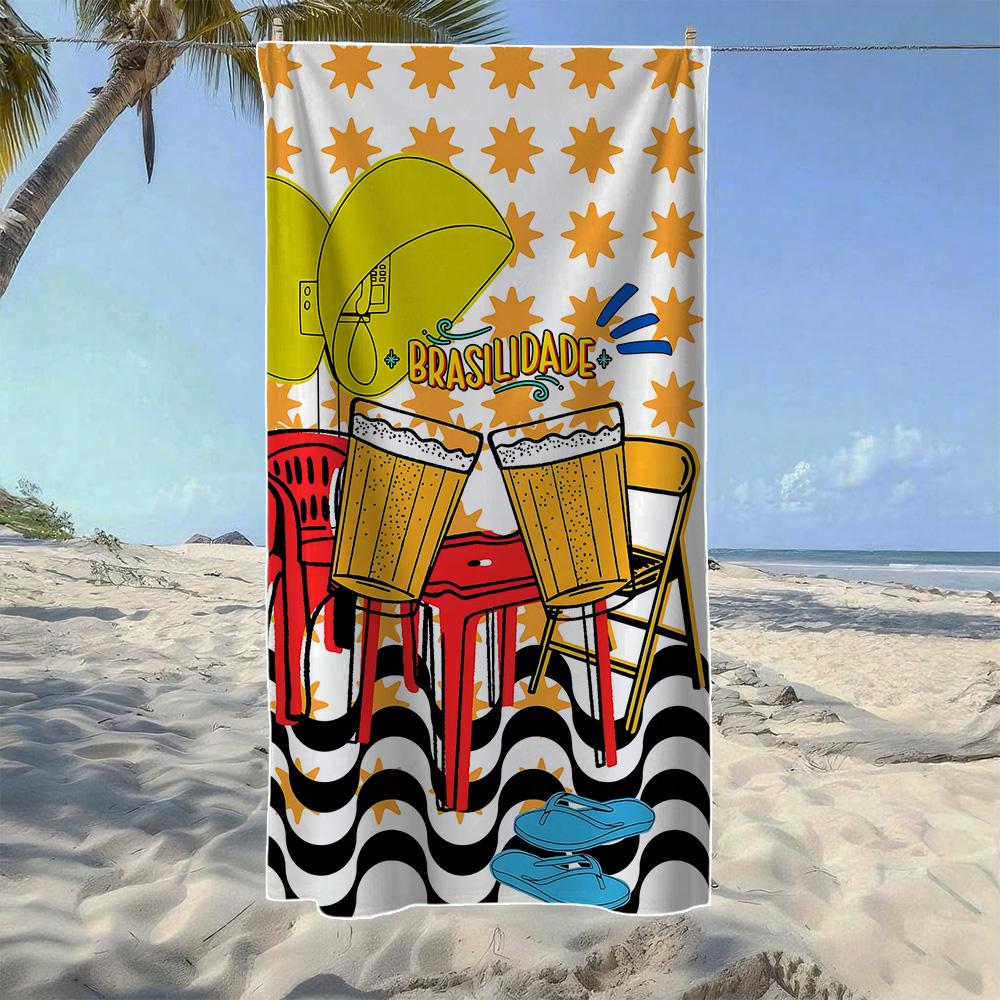 

Palm Tree & Surfboard Tropical Beach Towel, Soft Quick-Drying, Perfect For Portable Outdoor Travel,Camping And Summer Beach W40*H60(CM)