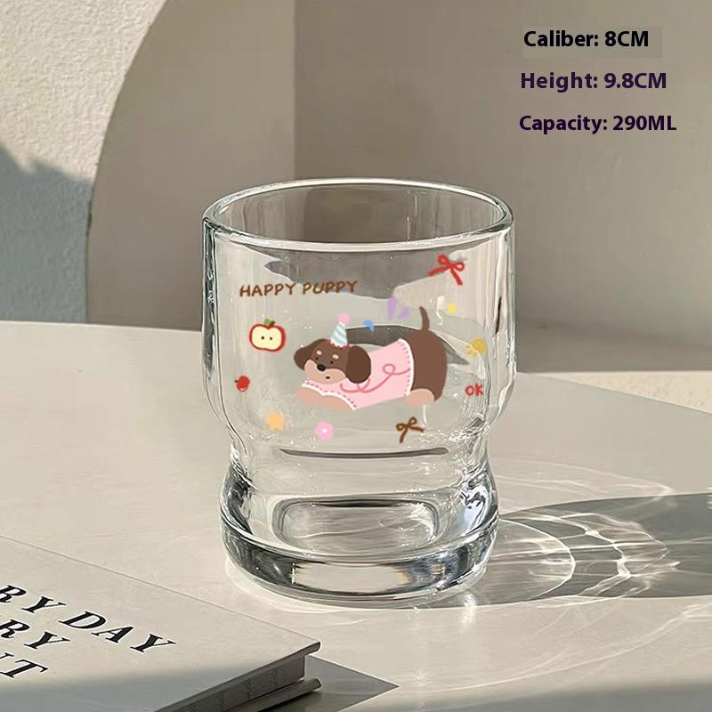 

Korean Style Cartoon Snowman Glass Cup Transparent Drinkware For Coffee Juice Milk Breakfast Office Home Cute Mugs Set