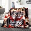 Kittens In Red Ties At Christmas Multi Purpose Customizable Blanket Customize Your Name Ultra Soft Great For Sofa Couch Office Bed Picnics All Season