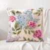 Hydrangea Cushion Cover Natural Linen Organic Fabric DoubleSided Printing Sofa Home Decor Gift Pillow Cover