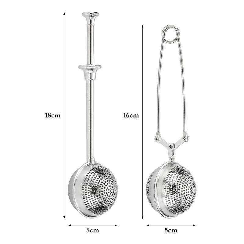 Tea Infuser Stainless Steel Tea Strainer Filter Mesh Tea Ball Sieve Long Handle Infuser for Brewing Puer Herbal Tea Accessories