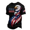 Men's Casual V Neck Breathable Short Sleeve Shirt Soccer Graphic Print Lightweight Comfortable Fit USA Theme