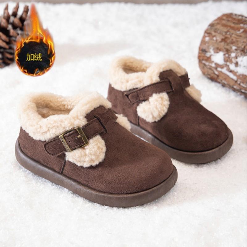 Girls' casual shoes winter  new children's snow boots girls' warm fur shoes with added velvet baby cotton sports shoes 26-37