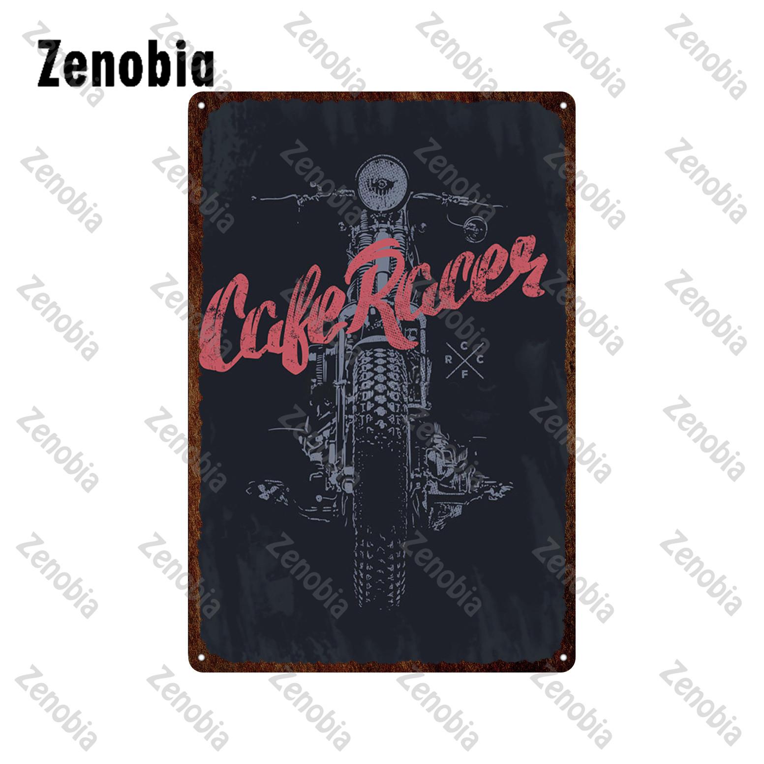 

Металлические знаки для мотоциклов Hill Bobber Cafe Racer Oil School Chopper, металлический плакат, винтажная табличка, ретро-жесть, гараж, домашний декор 20x30cm