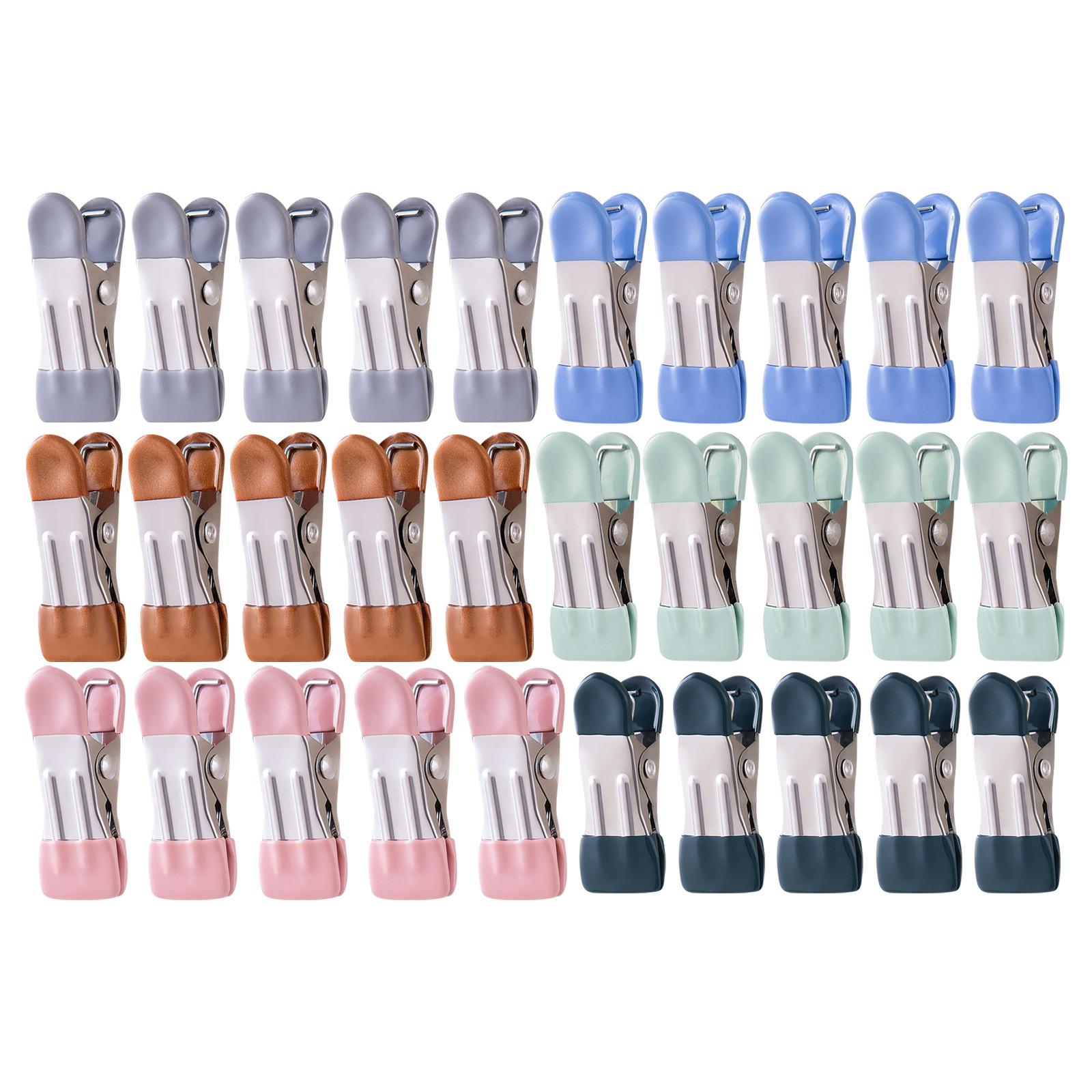 

30 шт., 2,17 дюйма, сверхпрочные металлические прищепки для сушки фотографий, носки для стирки, зажимы для пищевых пакетов, кухонная резина из нержавеющей стали, 6 шт. One Size