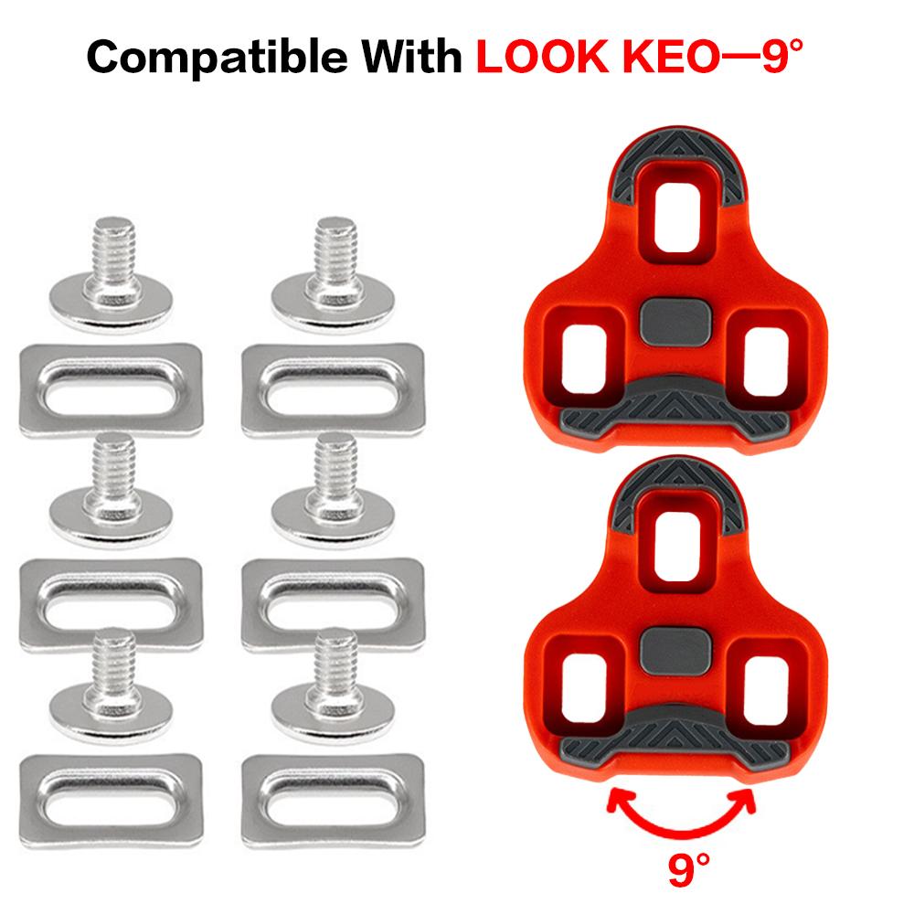 Bike Cleats Compatible with Look KEO Cleats for Indoor Peloton Outdoor Cycling Road & Bicycle Clipless Spinning Cycle Shoes