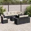 VidaXL Garden Lounge Set with Cushions 9 Pcs, Patio Sofas, Patio Furniture Set, Outdoor Furniture, Black 3255183
