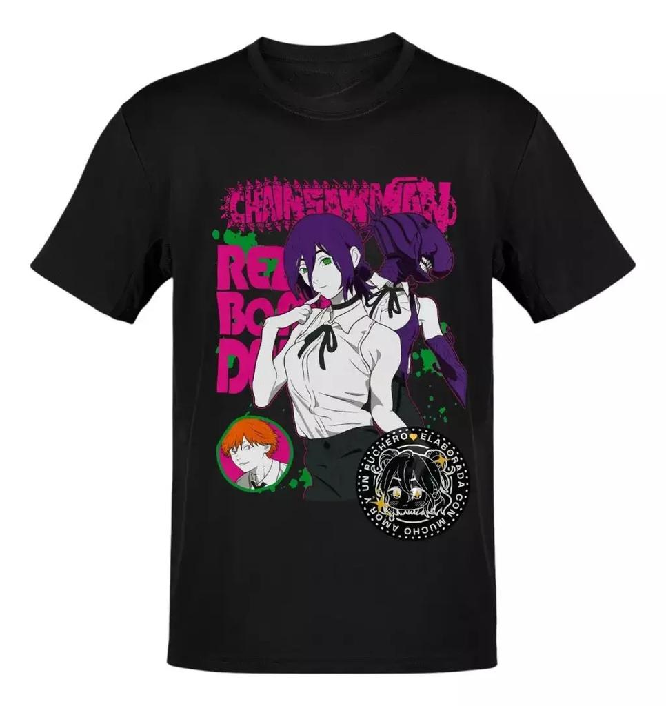 Anime Chainsaw Unisex Reze Arc Reze Letras Rosas Unisexchas TShirt Size S4xl