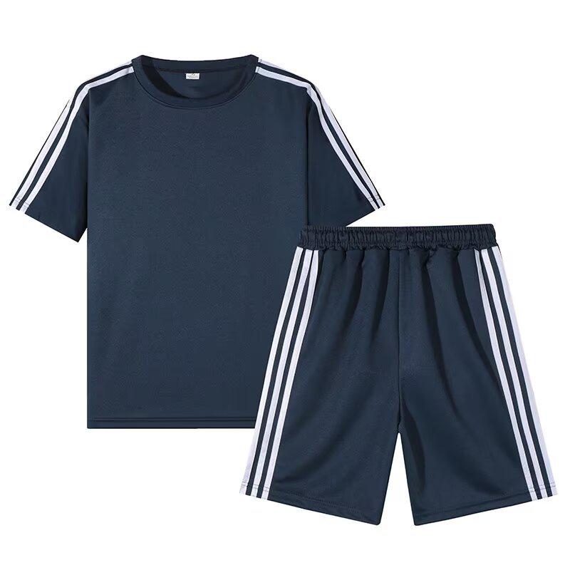 Men's Trendy Korean Style Summer Sportswear Set: Short Sleeve T-shirt & Casual Basketball Jersey Shorts 2025