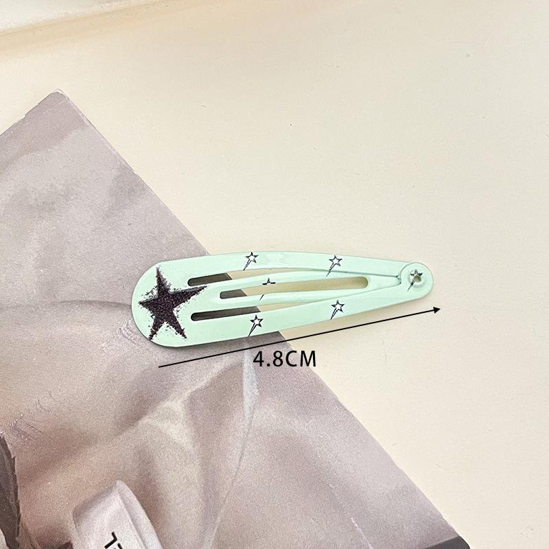 New European and American Style Bangs Hair Clip Side Clip Children's Hair Clip BB Clip Hair Accessories Water Drop Clip Printed Five-Pointed Star