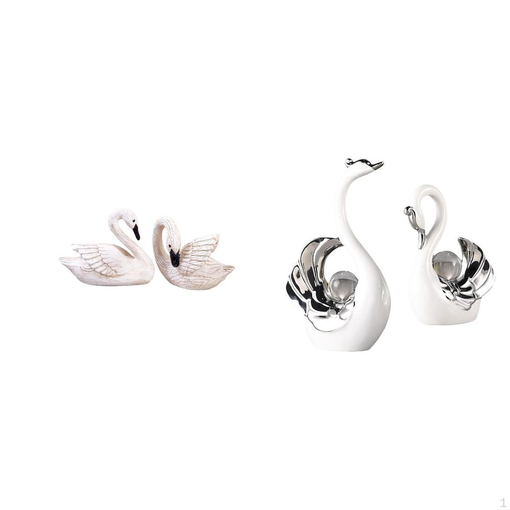 Elegant Resin Swan Sculptures And Figurines for Bedroom Office Living Room Table Centerpiece Book