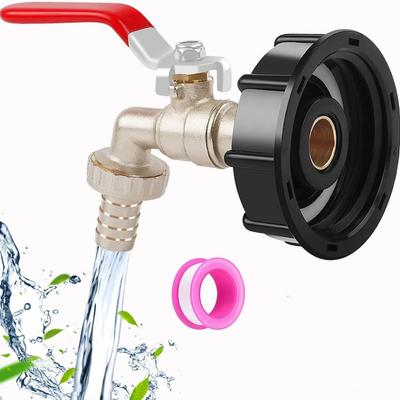 IBC Tank Tap Valve Joint Accessories Ton Drum Adapter S60*6 Turn Brass Faucet 1/2'' 3/4 Inch Water Connector Fitting