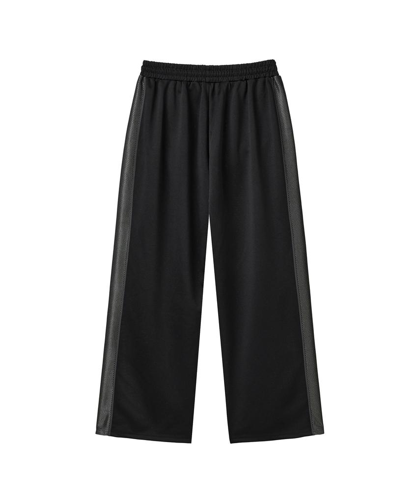 Mihag Sponsor Logo Mesh Jersey Wide Pants (Black)