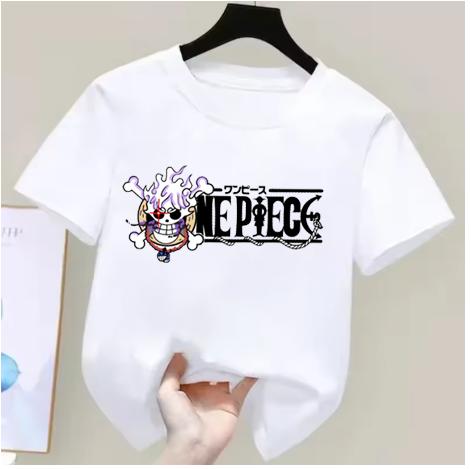 One Piece Monkey D Luffy Kids Cotton TShirt Adult Boys Girls Family Matching Casual Tee Cute Anime Print Summer Tops for Fans