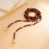 Vintage Seed Beads Chain Long Choker Necklace Women Stackable Adjustable Sweater Chain Fashion Jewelry Accessories