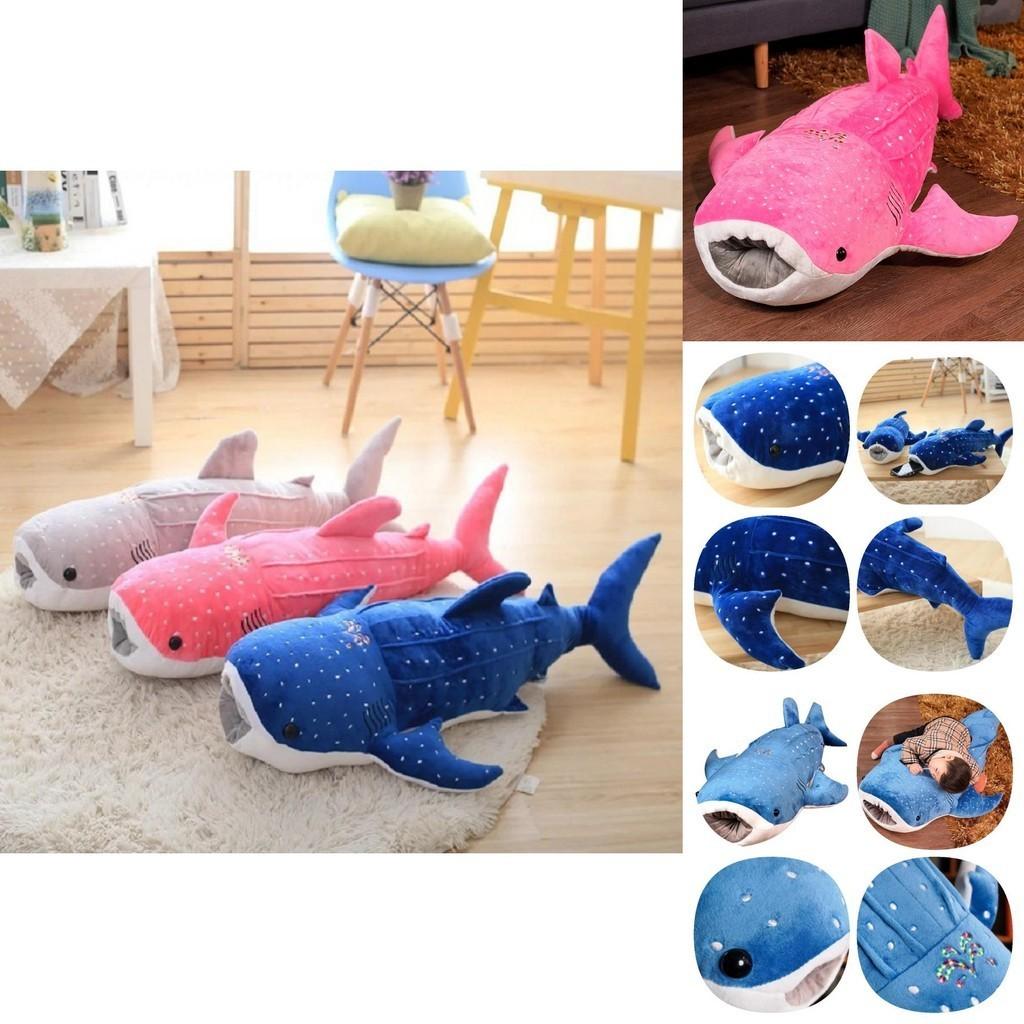Superweiches Plüsch Walhai Spielzeug Blau/grau/rosa 55/75 cm