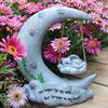 Swing On Moon Remembered Pet Memorials Stone Marker for Dogs Cats Pet Grave Headstones Tombstones Loss of Pet Gift