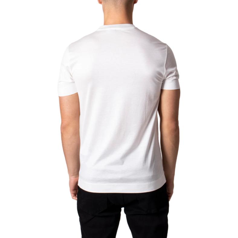 Emporio Armani SS23 Logo Embroidered Solid Color Crew Neck Short Sleeve T-Shirt Men Tops White 6K1T72-1JUVZ-101