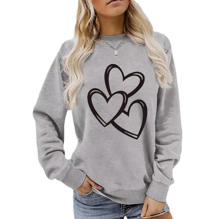 Womens Long Sleeve Pullover Sweatshirt Autumn Winter Fashion Valentines Day