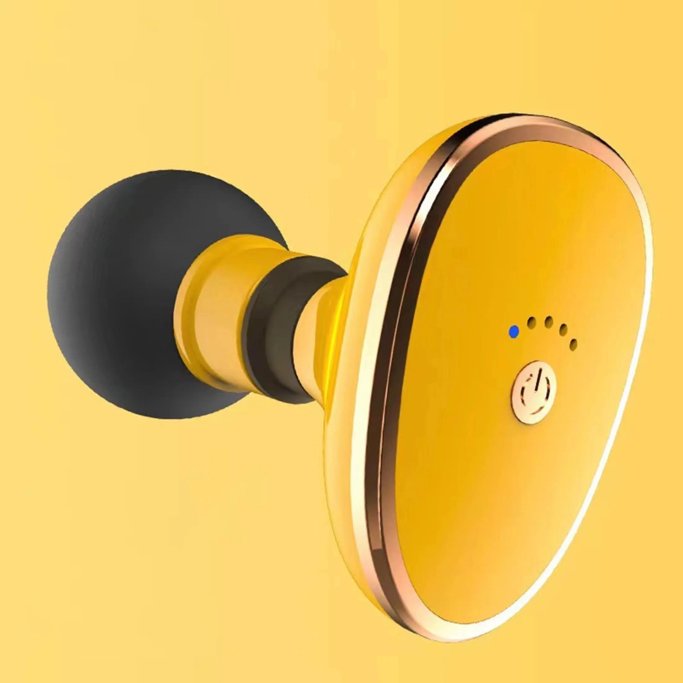 

1 новый мини-массажный пистолет - портативный электрический массажер для глубоких тканей, подходит для расслабления спины, шеи и мышц жёлтый