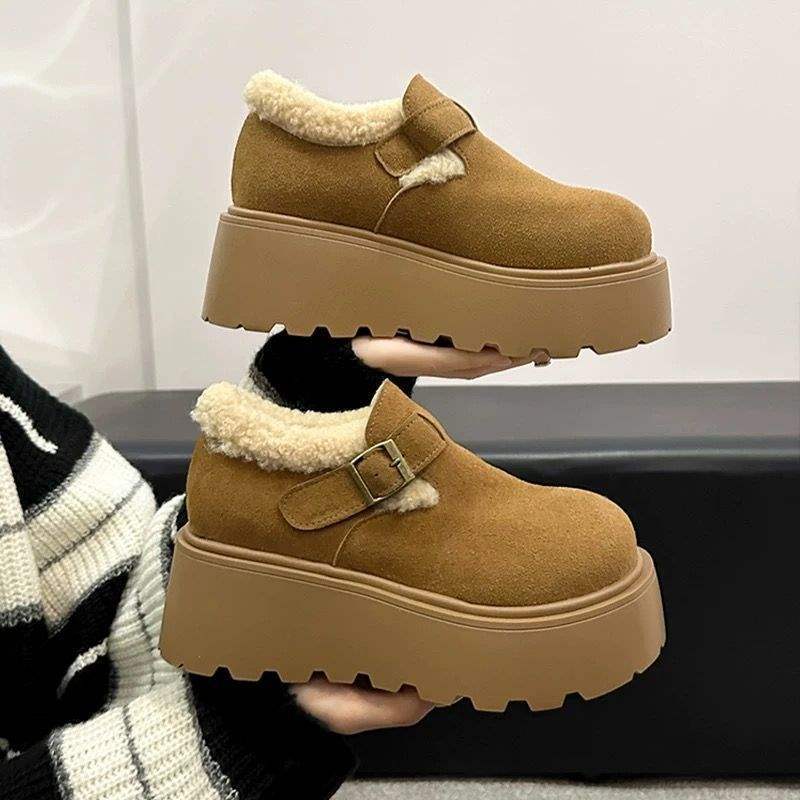 

Жіночі зимові черевики Birkenstock 2025 нова зимова товстопідошовна оксамитова потовщена тепла бавовняна взуття на одній педалі 38 темно-жовтий колір