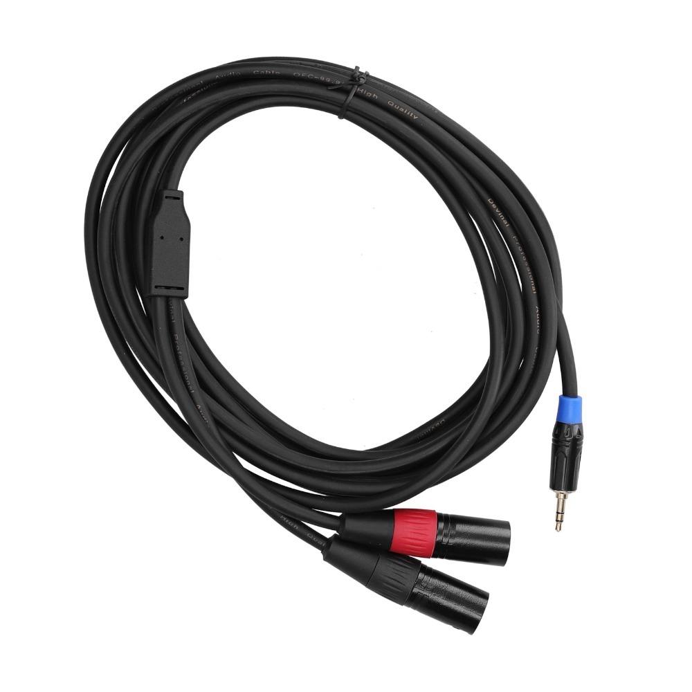 Gold Plating Audio Converter Cable 3.5mm Stereo Male Male To Dual XLR Connector Audio Equipment