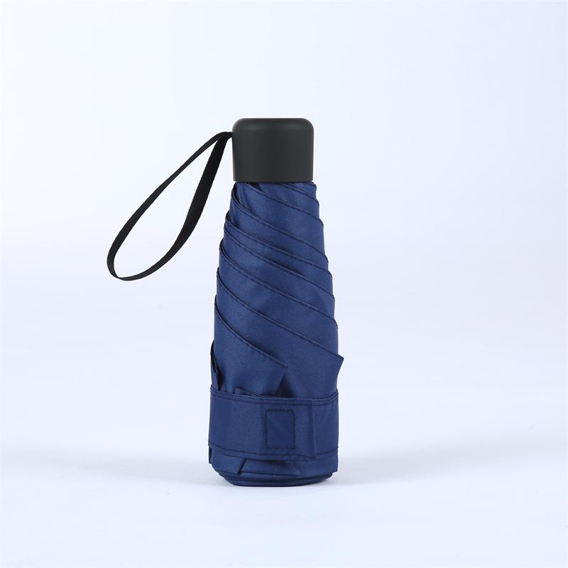 Compact Five-Fold Sunshade: Ultra-Light Mini Parasol with Black Glue Sun Protection