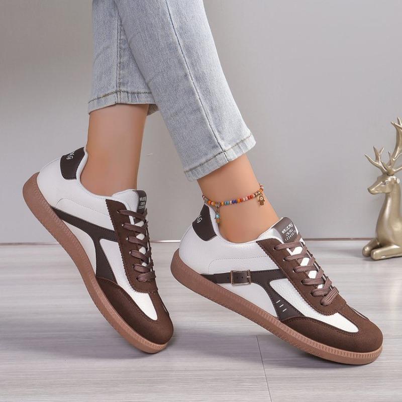 New Casual Sports Shoes for Women From Large-sized German Training Shoes, Flat Lace-up Single Shoes