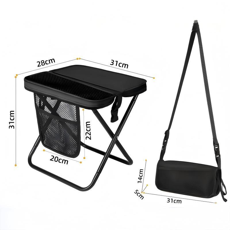 

2 In 1 Portable Folding Camping Stool Convertible To Crossbody Bag Lightweight Collapsible Stool With Storage Pocket