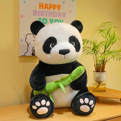 National Treasure Giant Panda Rag Doll Plush Toy Children'S Play Doll Holding Bamboo Panda Doll Birthday Gift Female