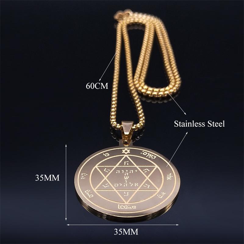 Je Bible Stainless Steel Gold Color Hexagram Chain Necklace Women/Men Gold Color Round Necklaces Jewelry Collier N3131S02