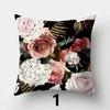 Peony Flowers and Roses Pillowcase Square Sofa Pillow Cover Vintage FlowersCushion Cover