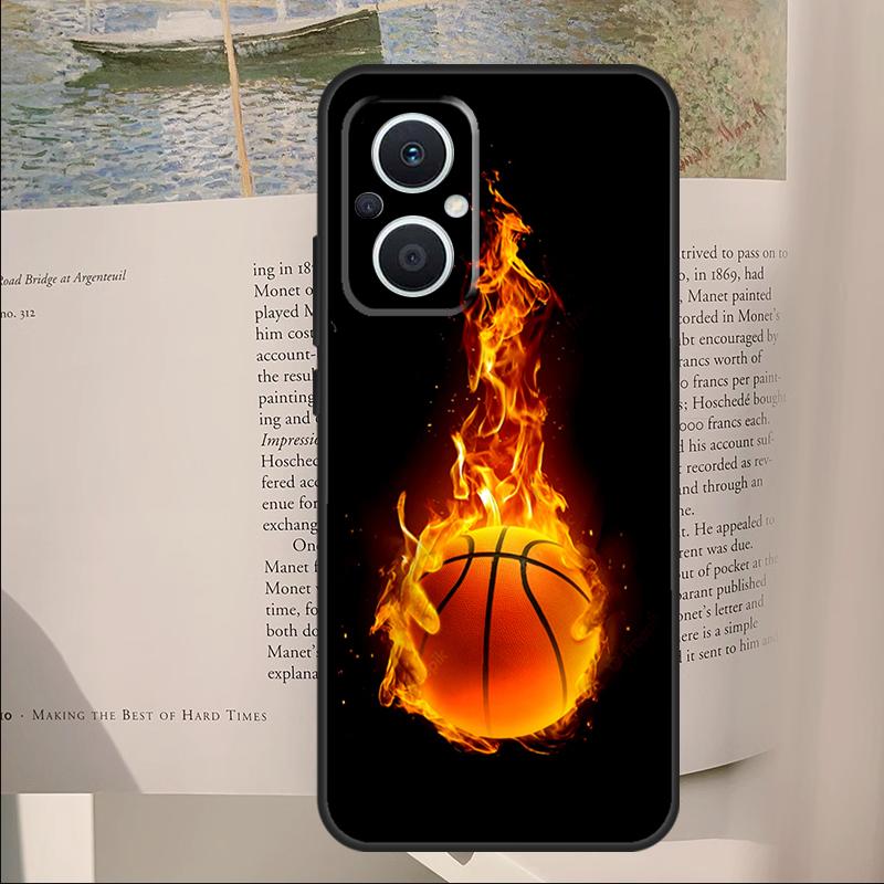 Basketball On Fire Case For OPPO Reno 7 6 8 Lite 2 3 4 5 Z 8T OPPO Find X3 Lite X2 Neo X5 X6 Pro Back Cover