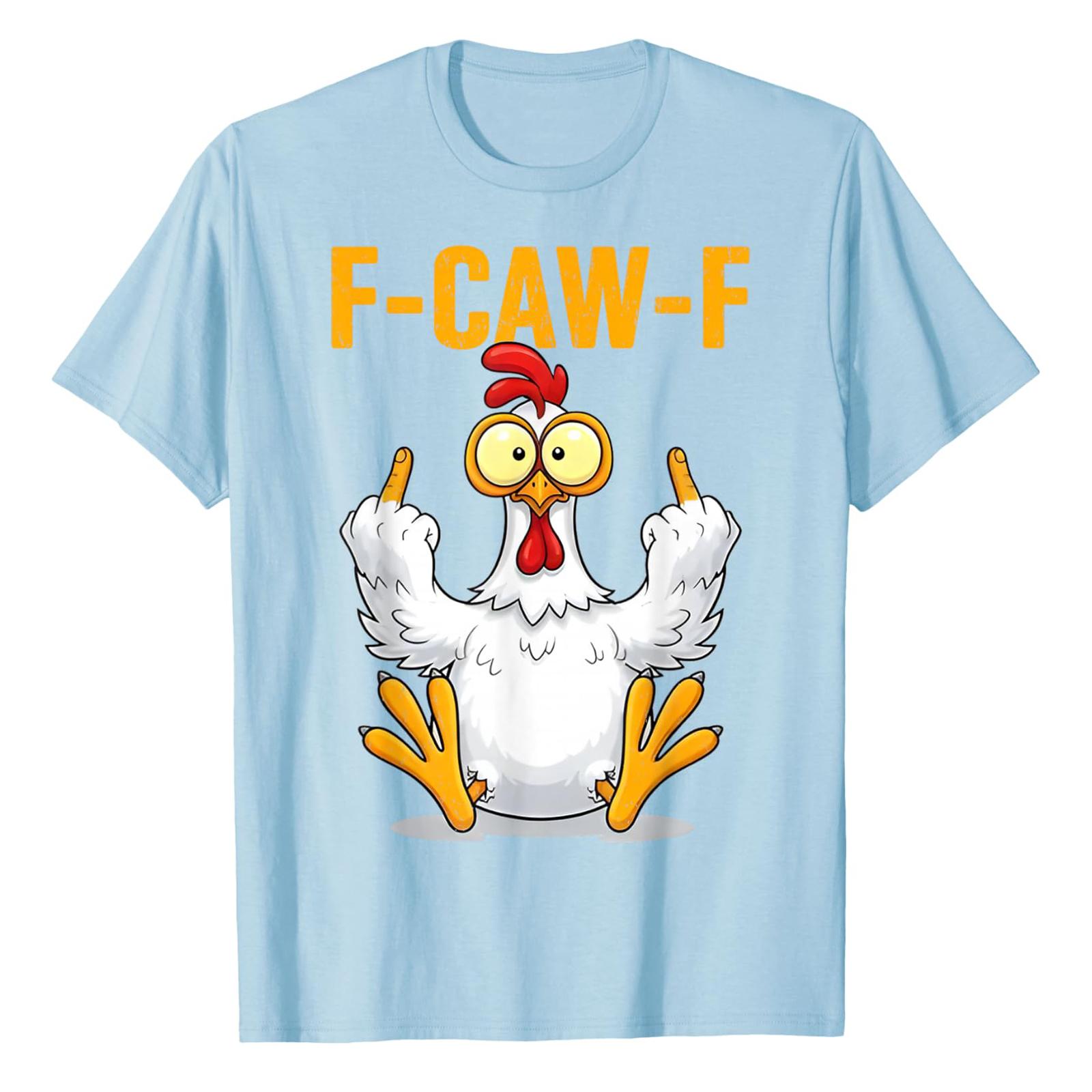 

Смешная футболка с петухом, кукарекающим F-Caw-F, и каламбуром M синий