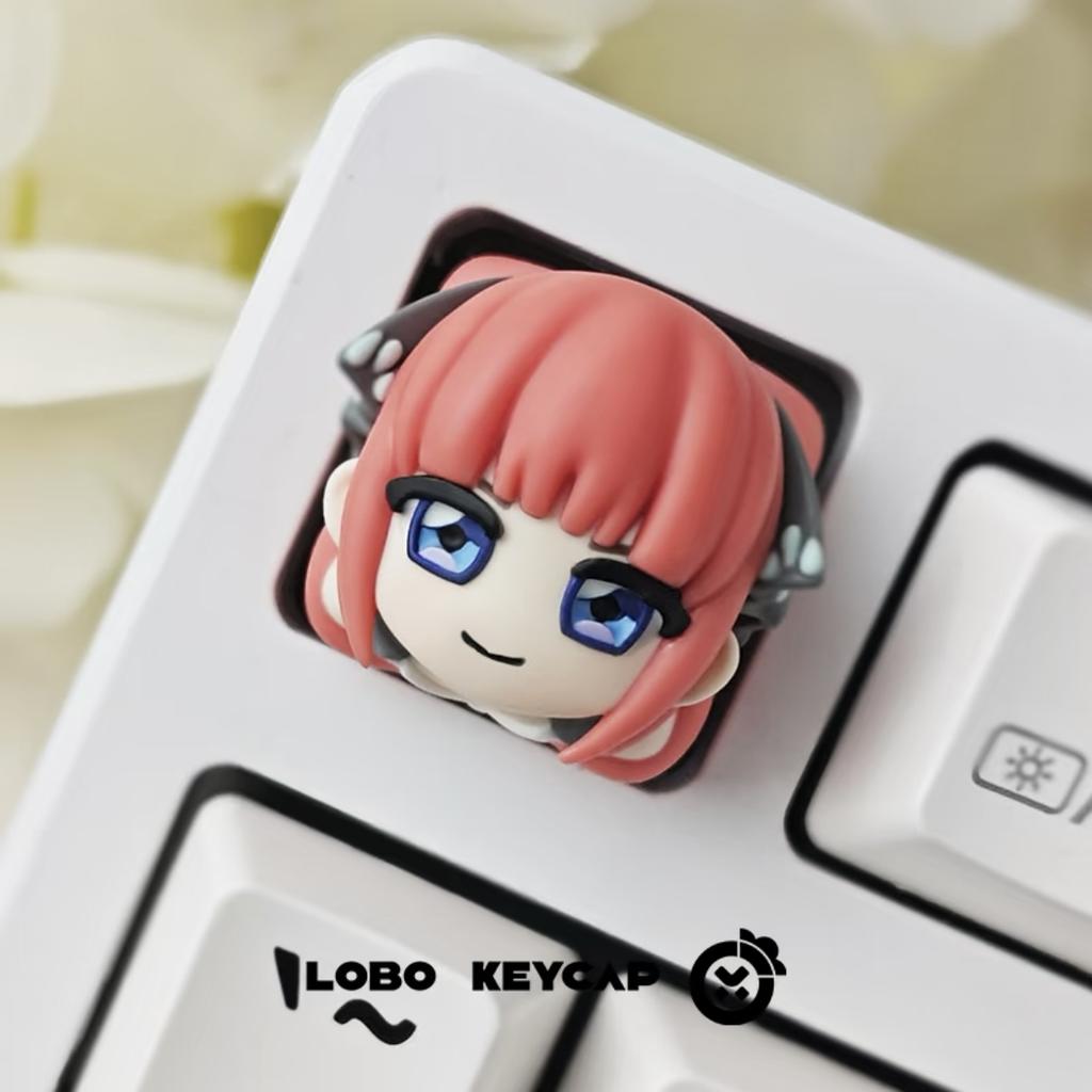 Nakano Nino Artisan Keycap Resin Custom Cute Anime Character Personalized Keyboard Cap for Mechanical Keyboard Accessories Gifts