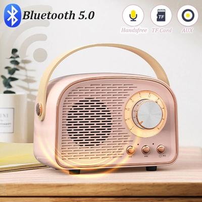 Retro Wireless FM Receiver Bluetooth Speaker With MIC Mini Radio Bluetooth-compatible 5.0