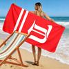Red Beach Towel with White Gothic "D" Patterned beach towel quick dry perfect for travel outdoor sports jogging the beach and swimming
